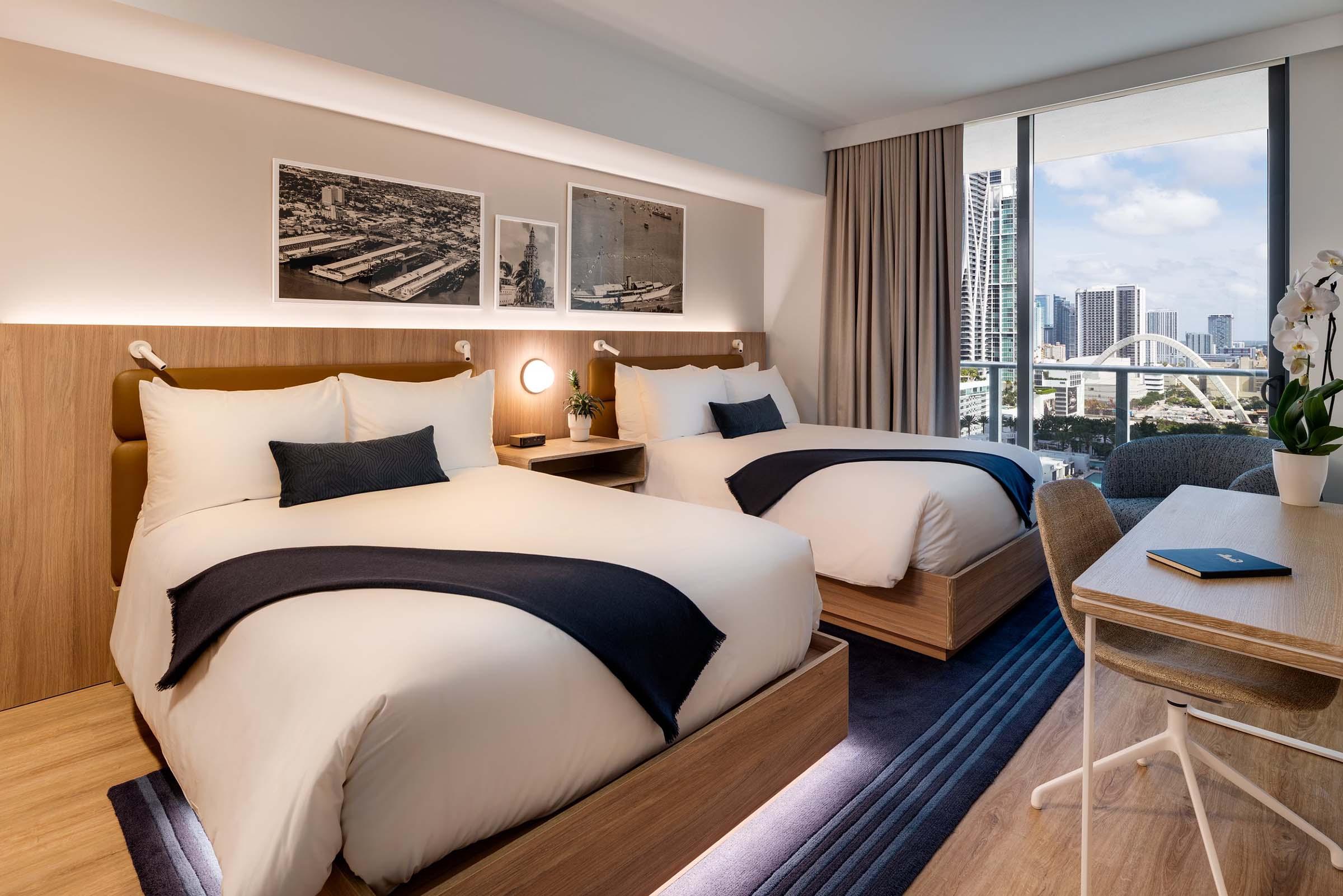 迈阿密市中心卧室的Gale酒店和住宅效果图